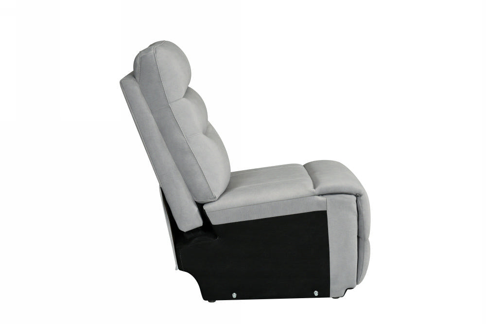 Capello Armless Sectional Silver Grey Fabric