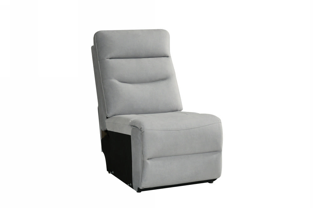 Capello Armless Sectional Silver Grey Fabric