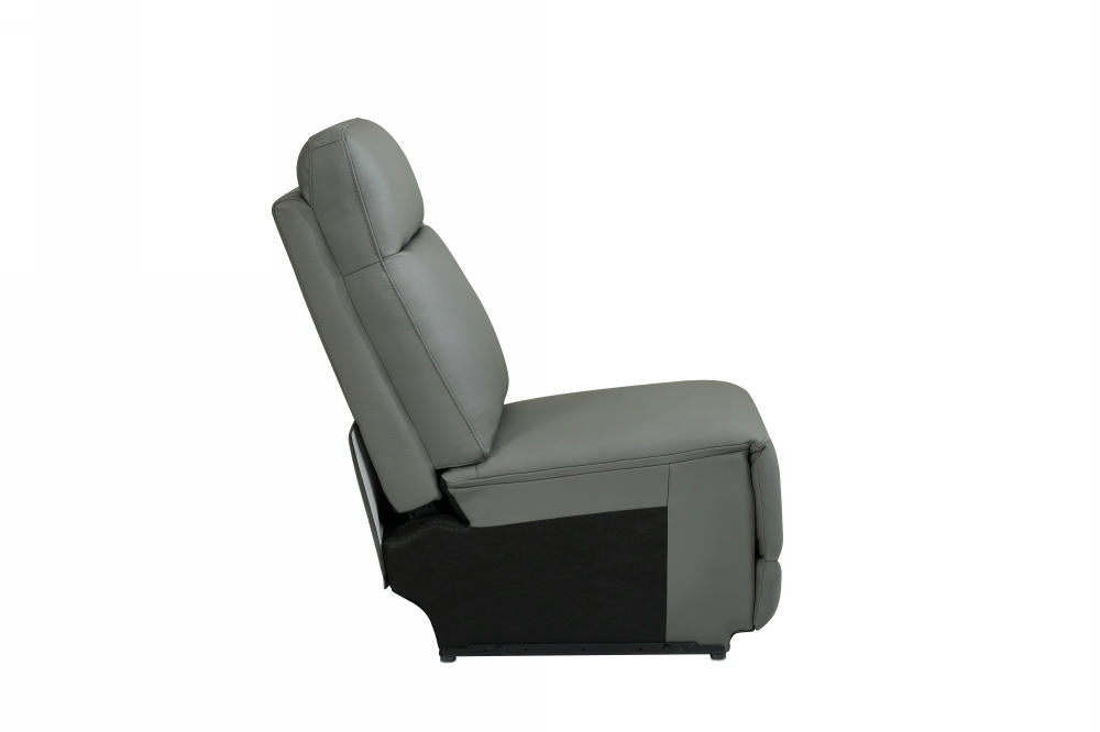 Jesse Armless Sectional Dark Grey Leather