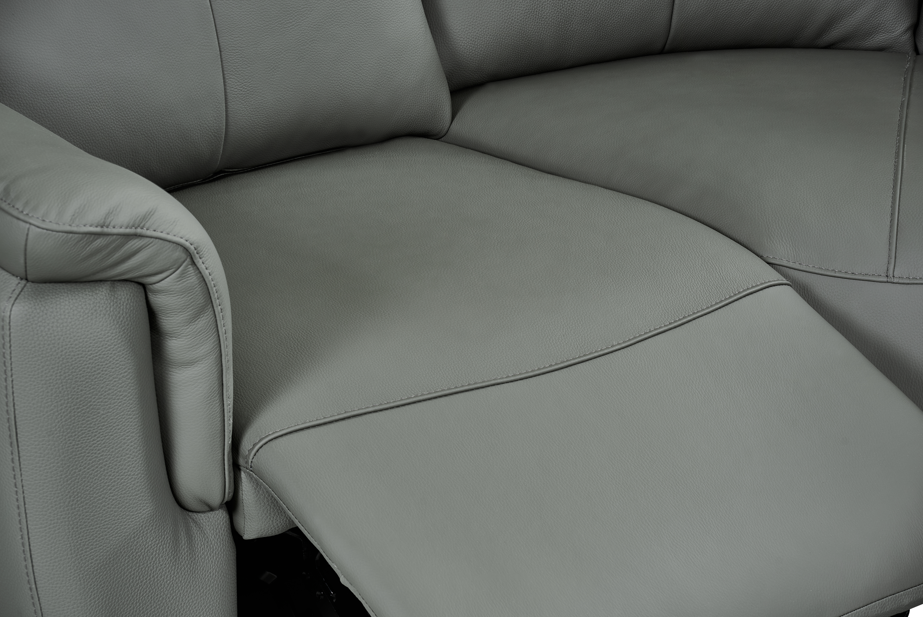 Mezanno 4pc Corner Dark Grey Leather Electric Recliner