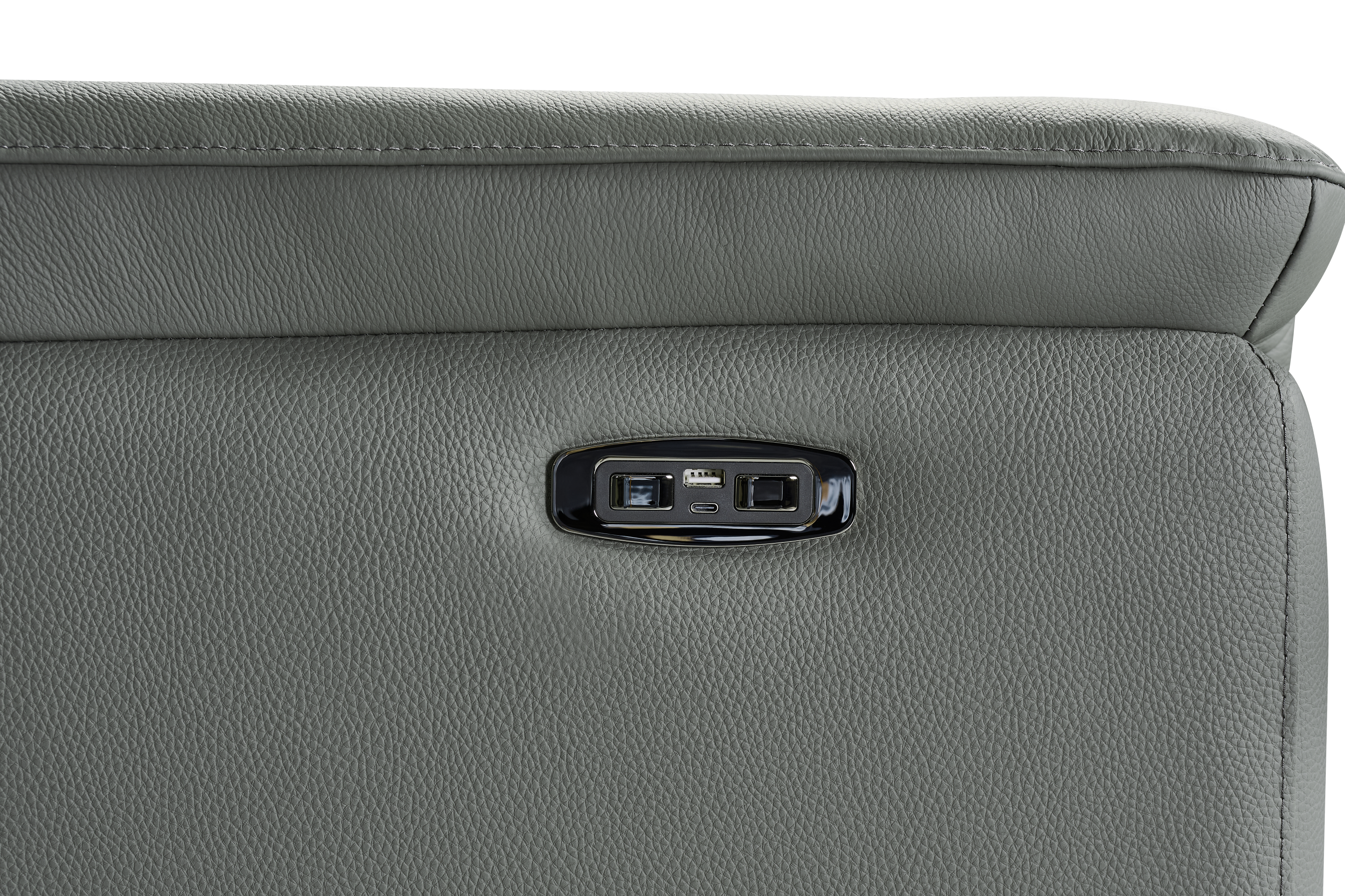 Mezanno 2 Seat Dark Grey Leather Electric Recliner