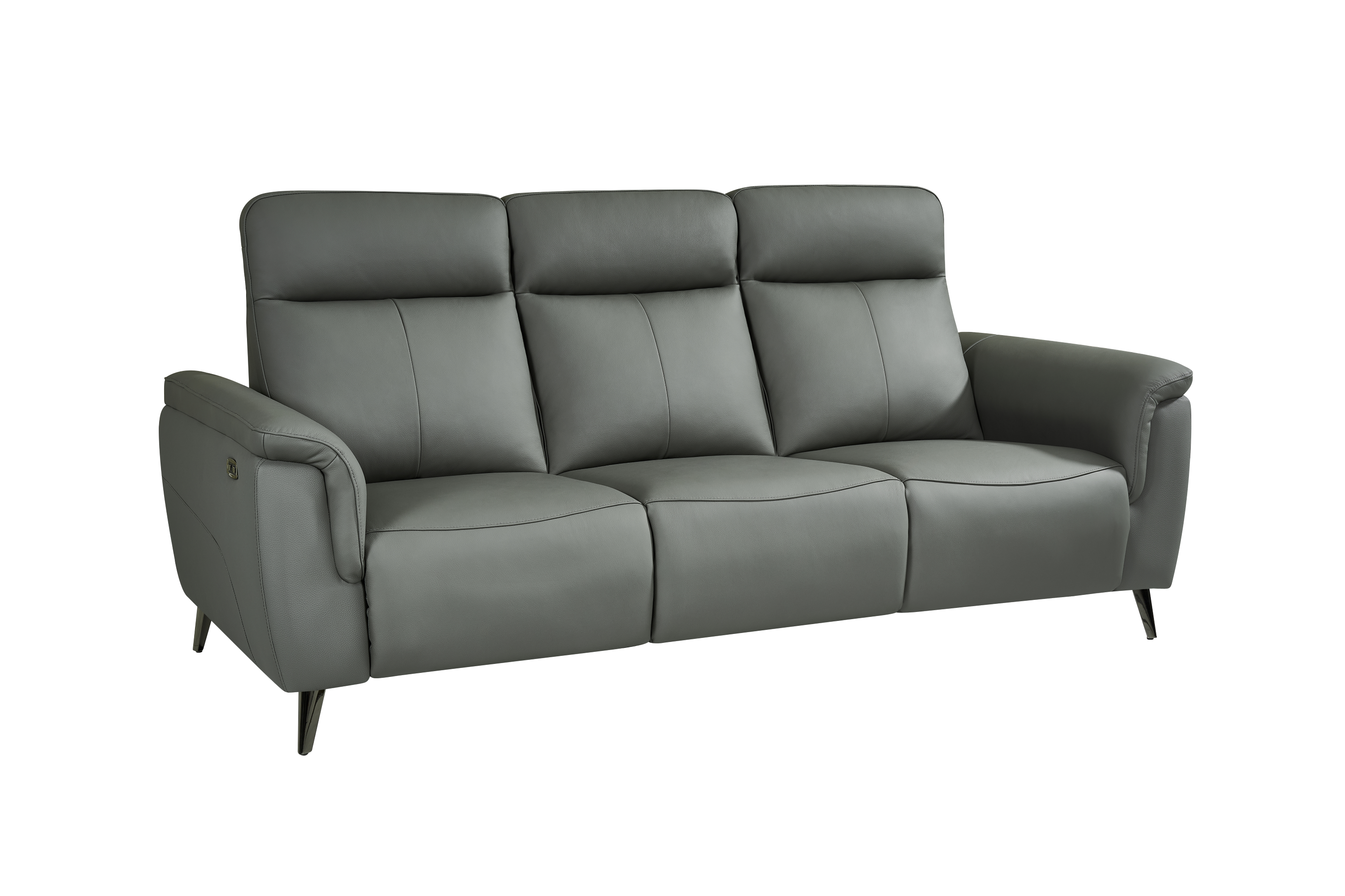 Mezanno 3 Seat Dark Grey Leather Electric Recliner