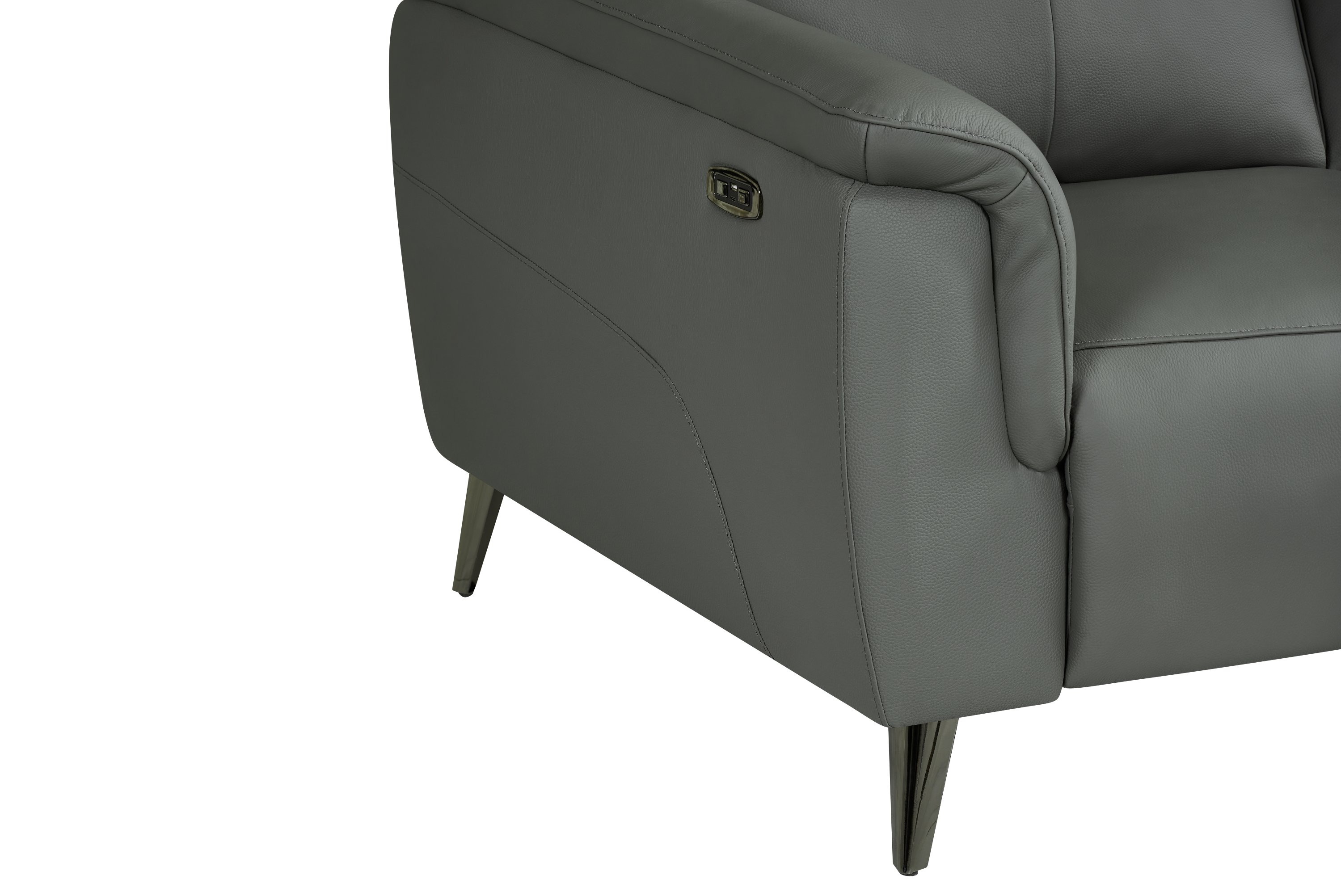 Mezanno 3 Seat Dark Grey Leather Electric Recliner