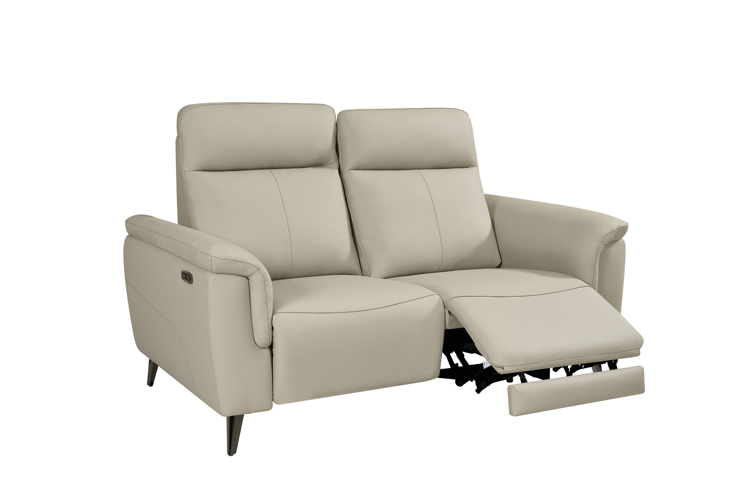 Mezanno 2 Seat Light Grey Leather Electric Recliner