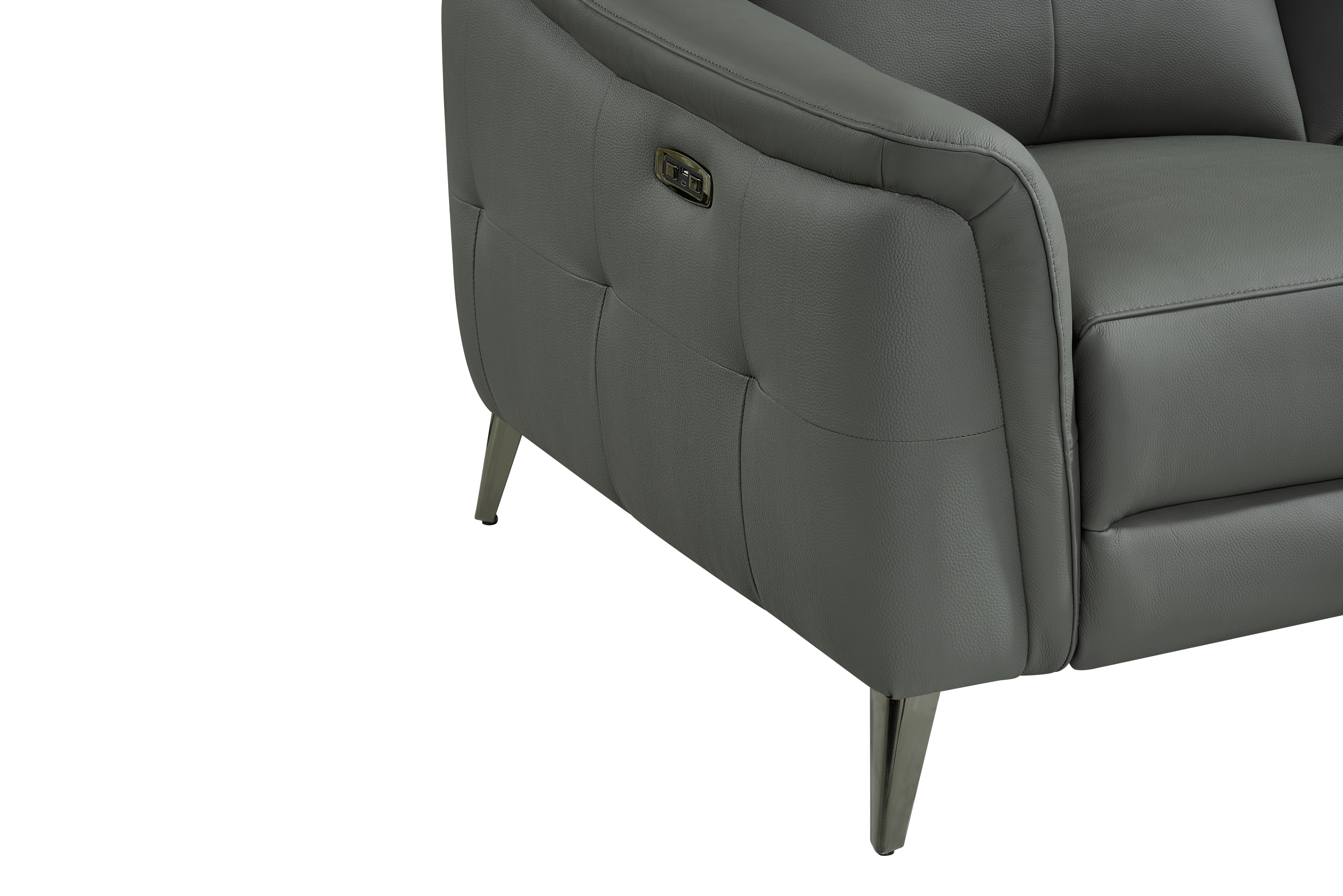 Riccardo 2 Seat Dark Grey Leather Electric Recliner