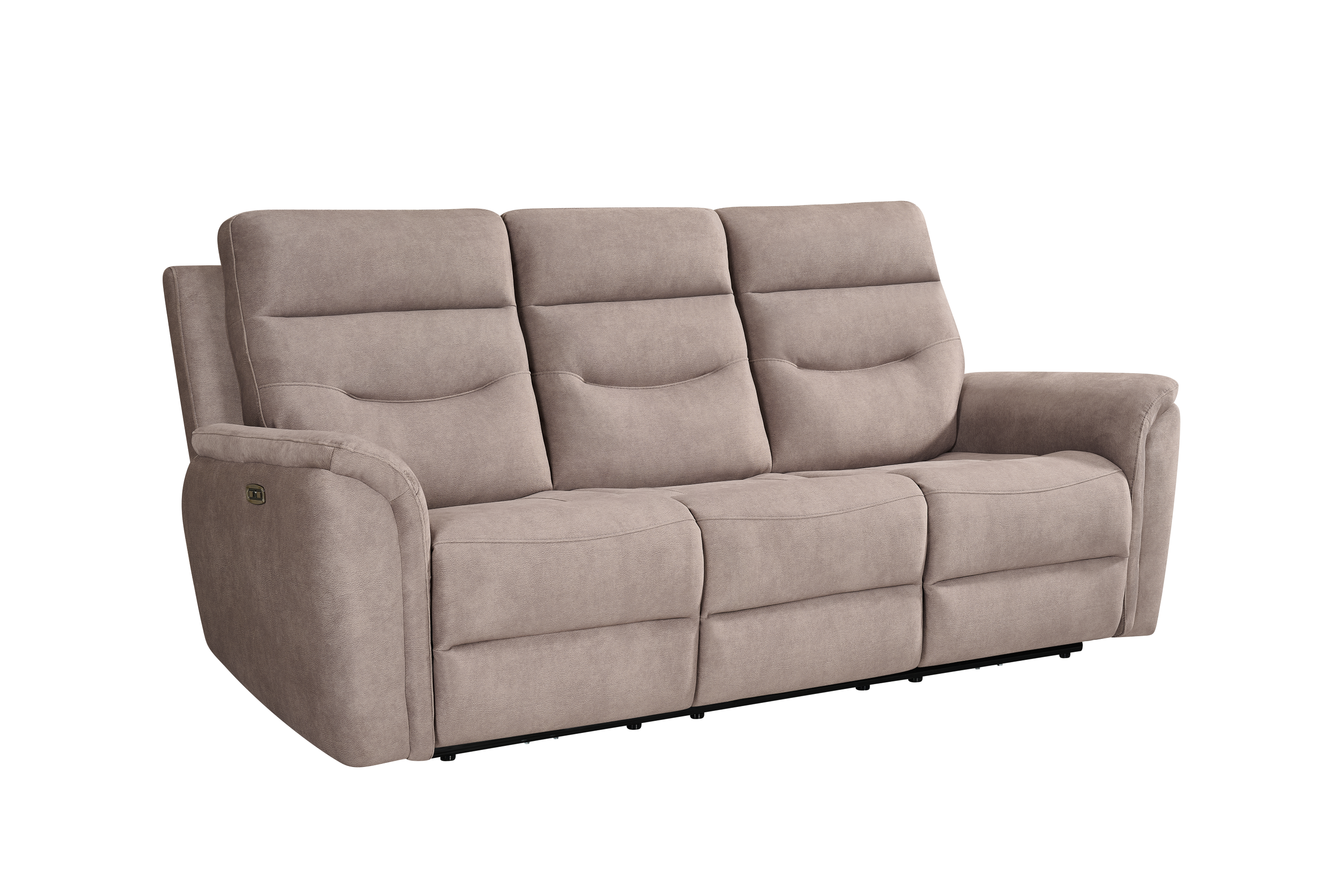 Capello 3 Seat Mink Fabric Electric Recliner