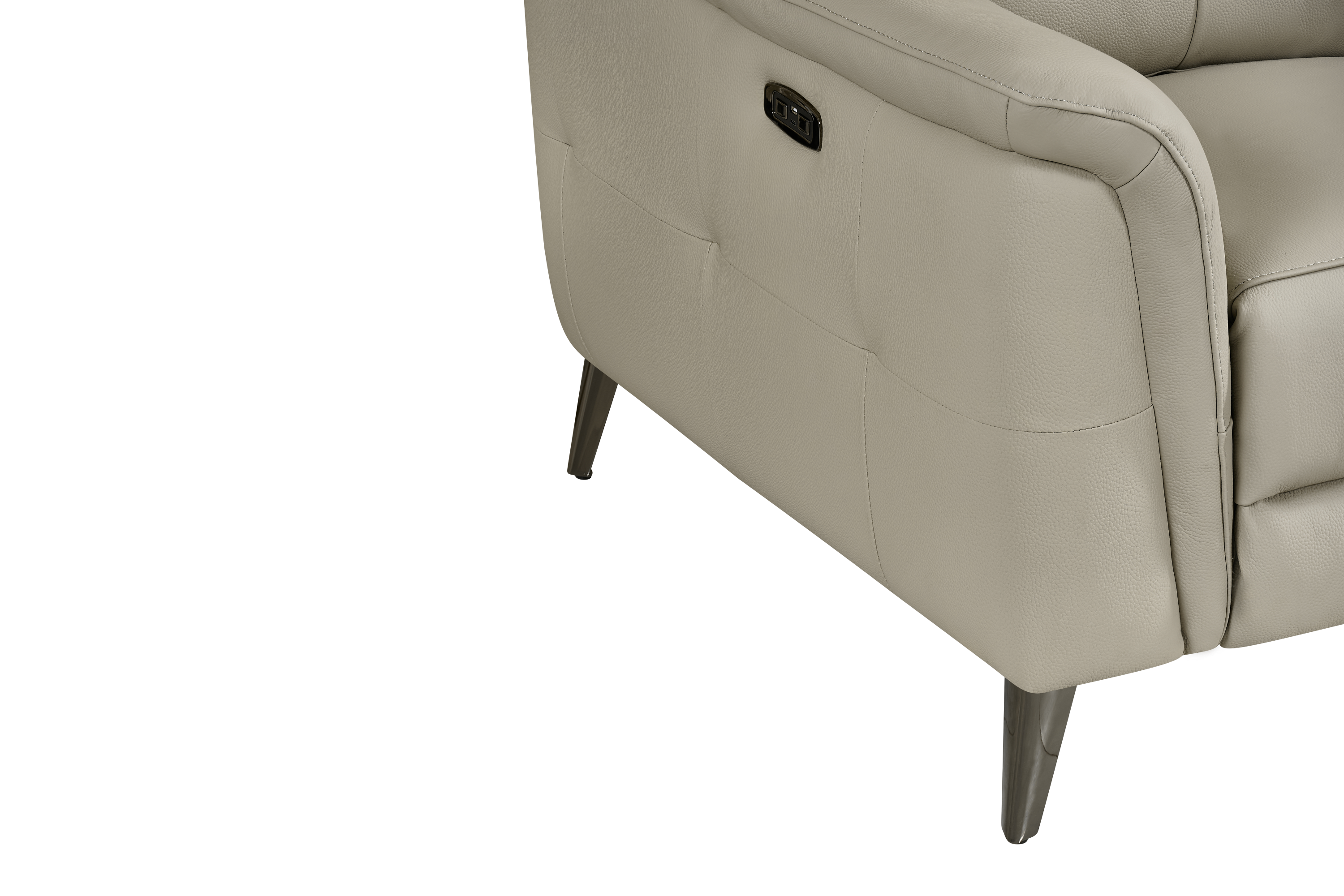 Riccardo 1 Seat Light Grey Leather Electric Recliner