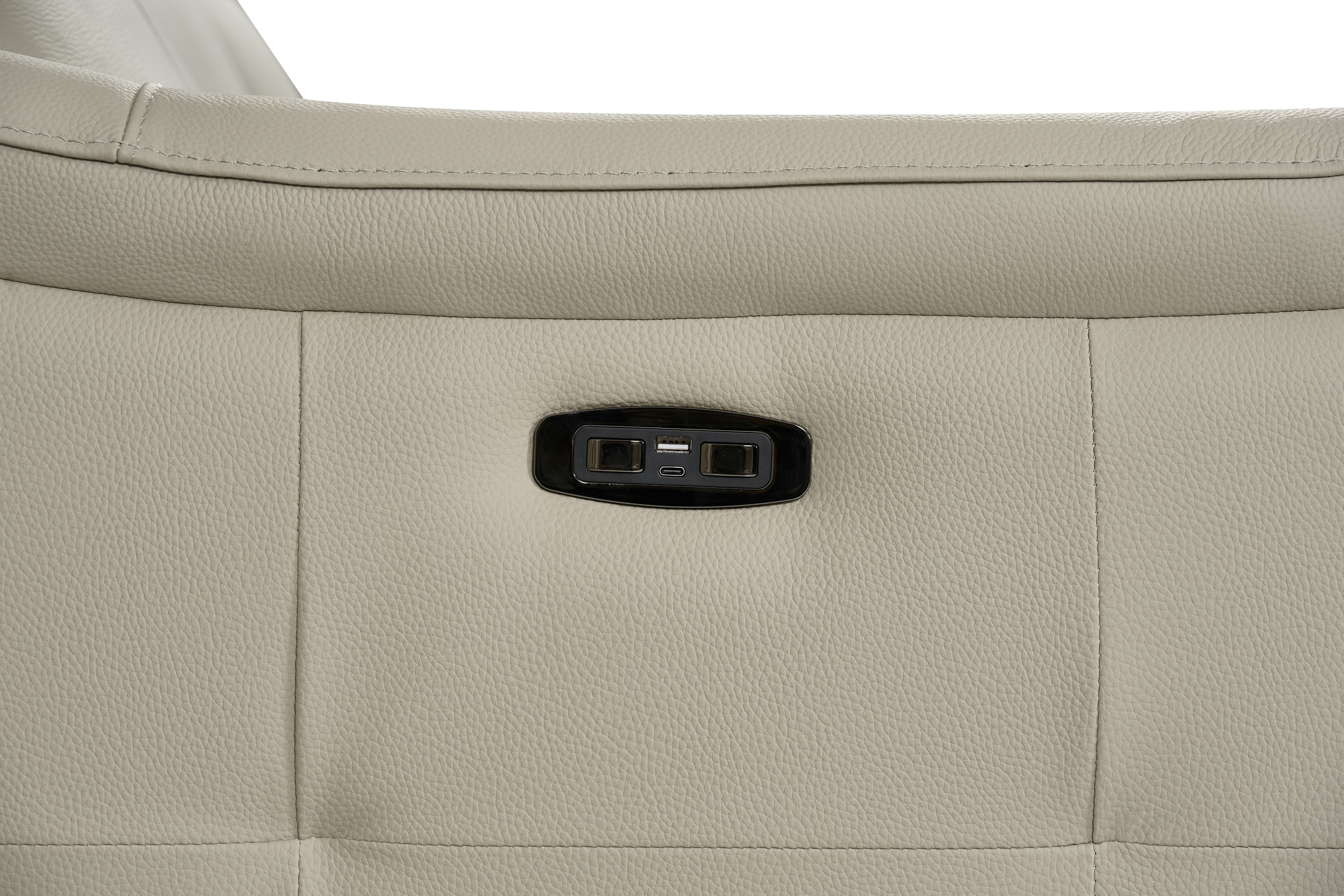 Riccardo 1 Seat Light Grey Leather Electric Recliner