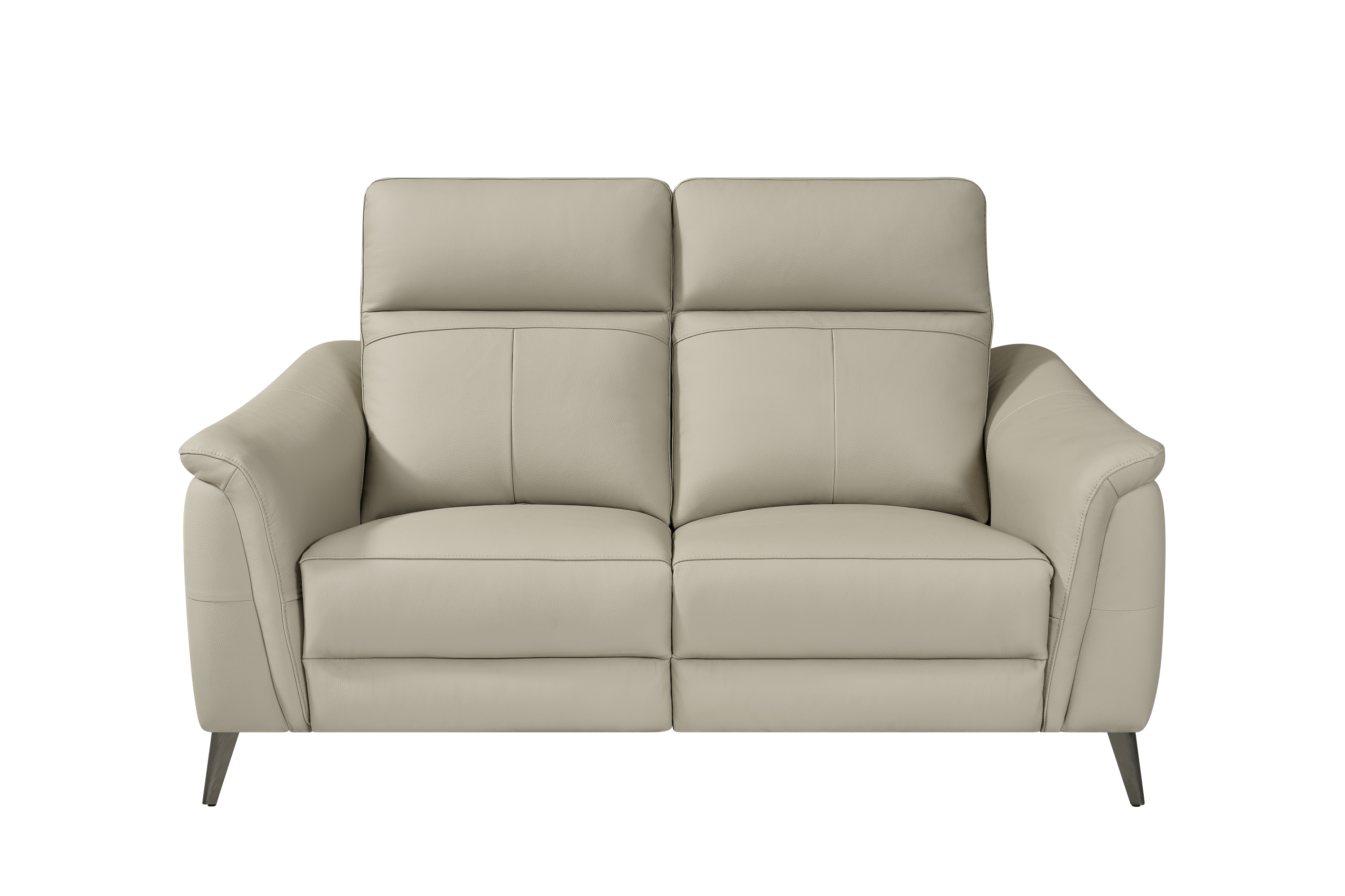 Riccardo 2 Seat Light Grey Leather Electric Recliner
