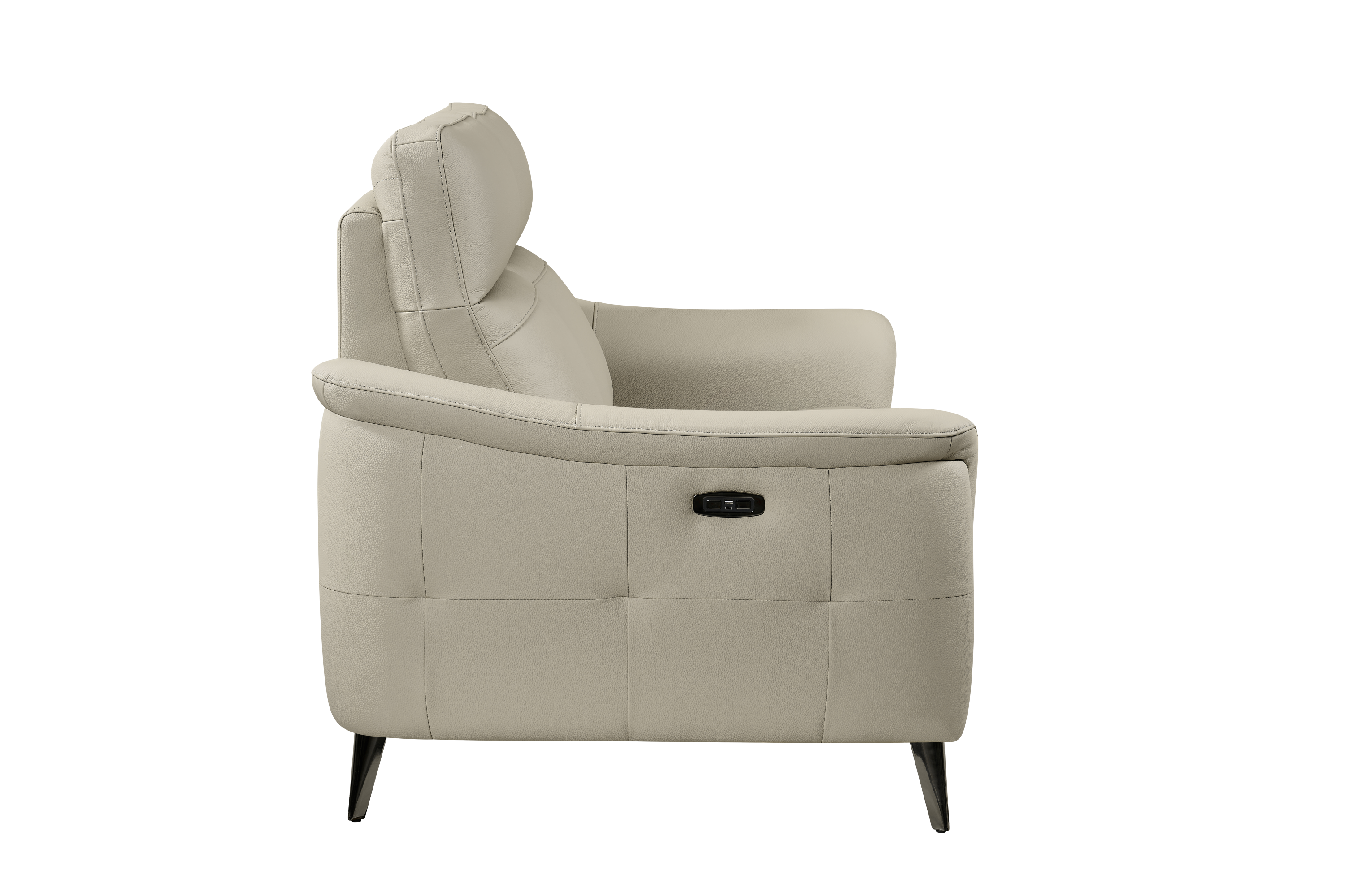 Riccardo 2 Seat Light Grey Leather Electric Recliner