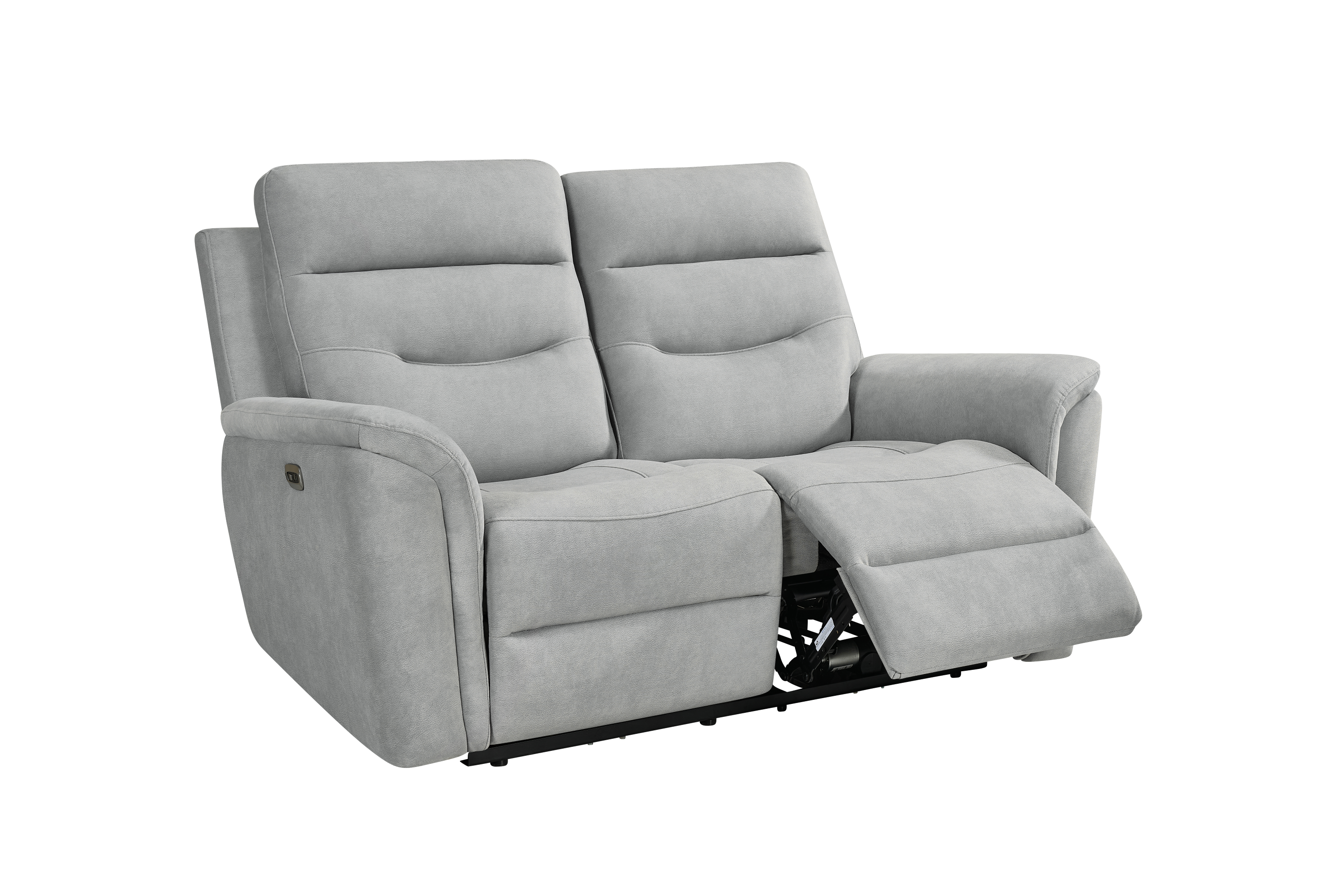 Capello 2 Seat Silver Grey Fabric Electric Recliner