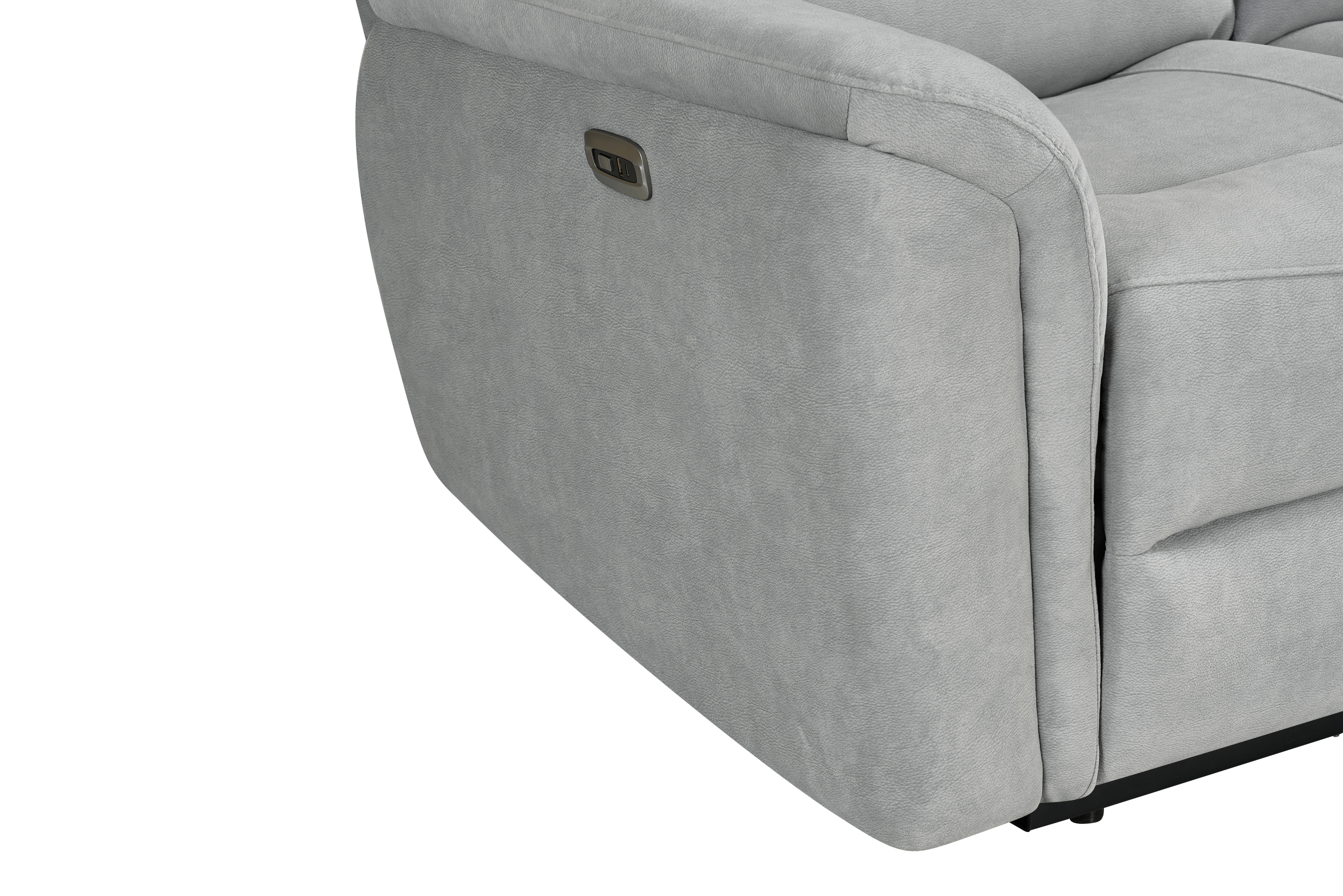 Capello 3 Seat Silver Grey Fabric Electric Recliner