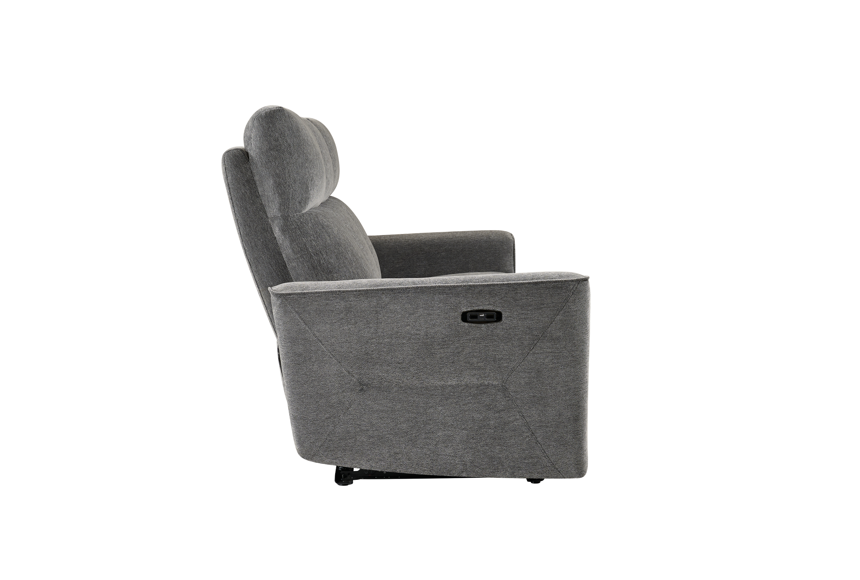 Serafina 3 Seat Dark Grey Fabric Electric Recliner