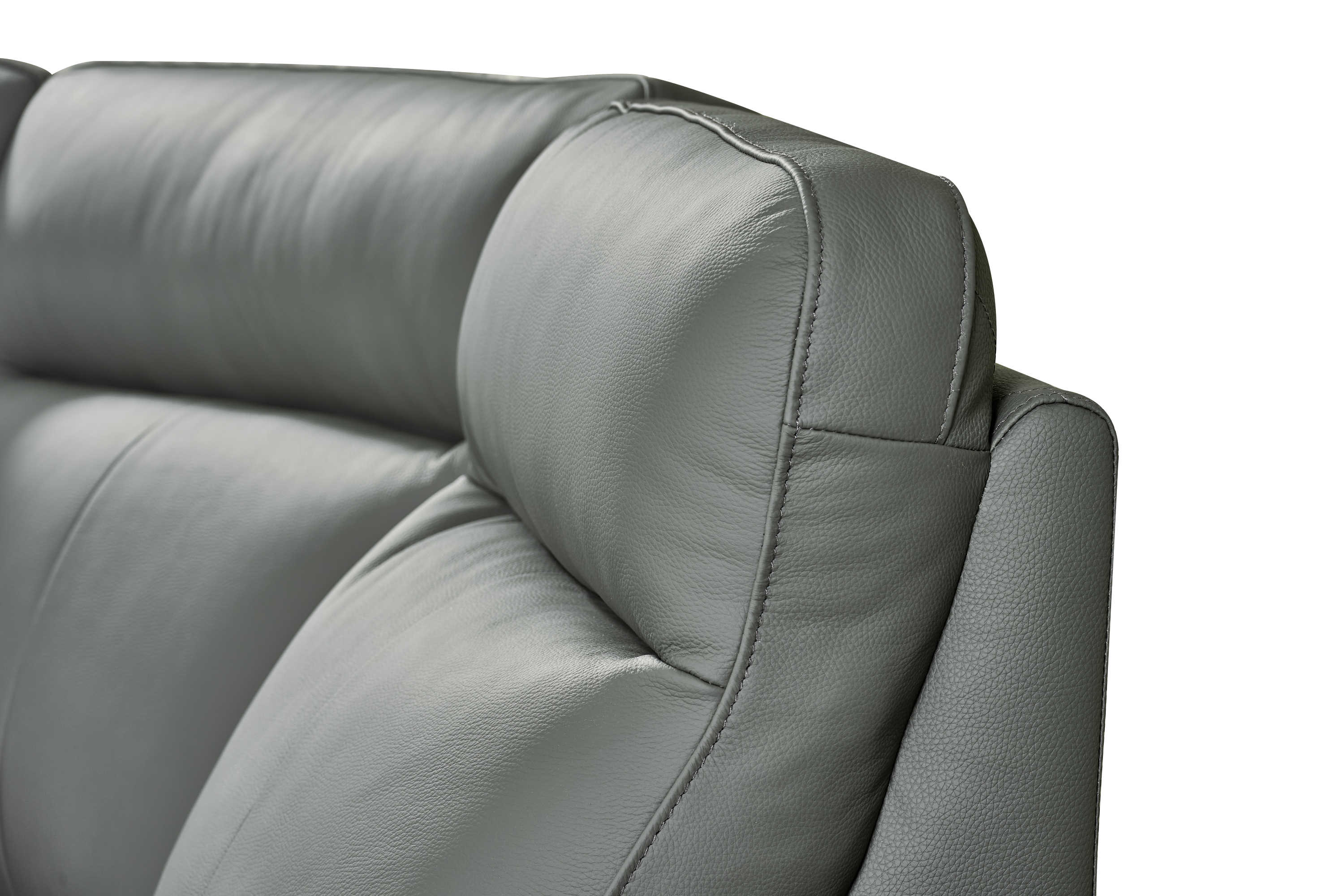 Mezanno 4pc Corner Dark Grey Leather Electric Recliner