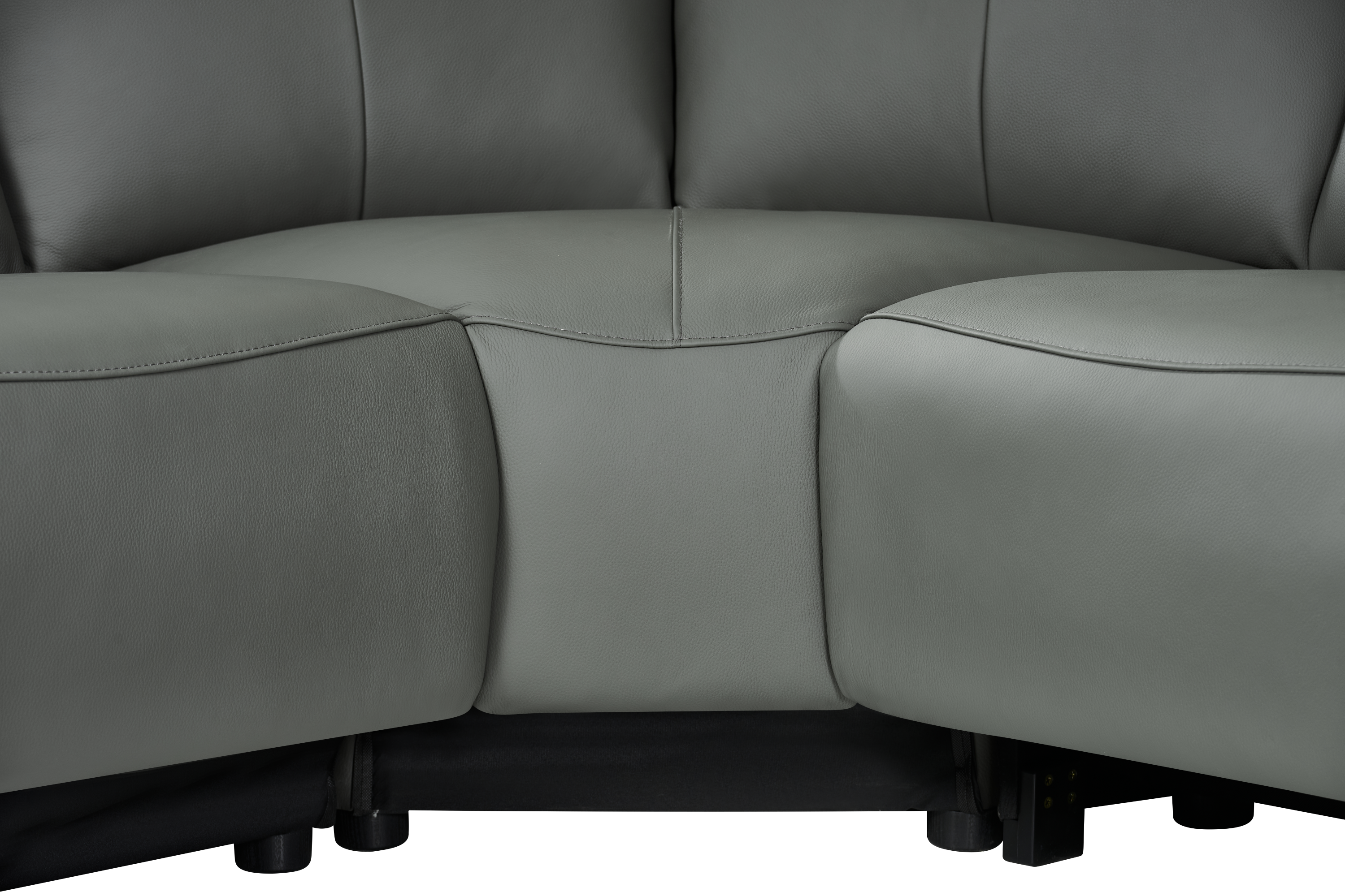 Mezanno 4pc Corner Dark Grey Leather Electric Recliner