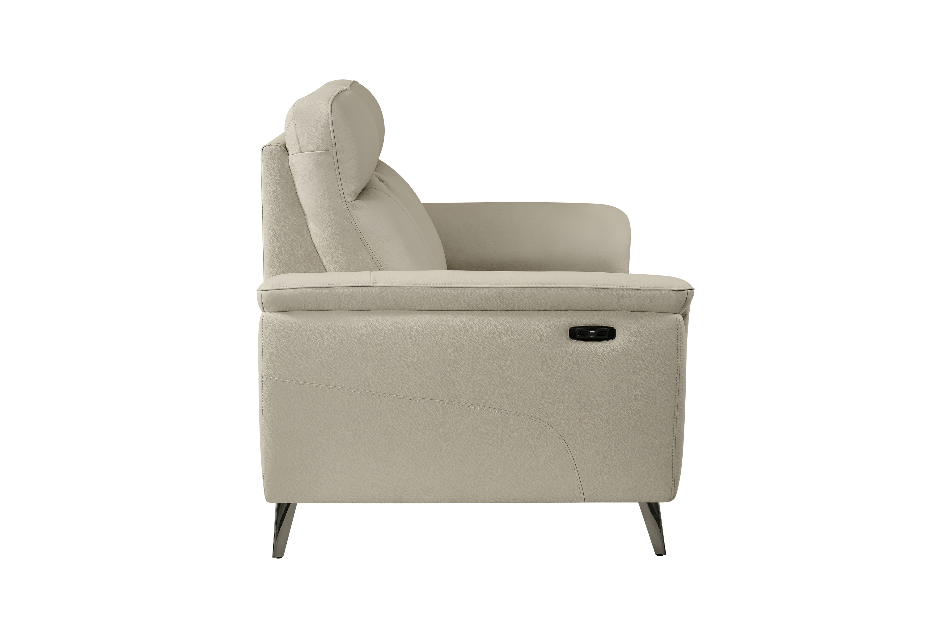 Mezanno 2 Seat Light Grey Leather Electric Recliner