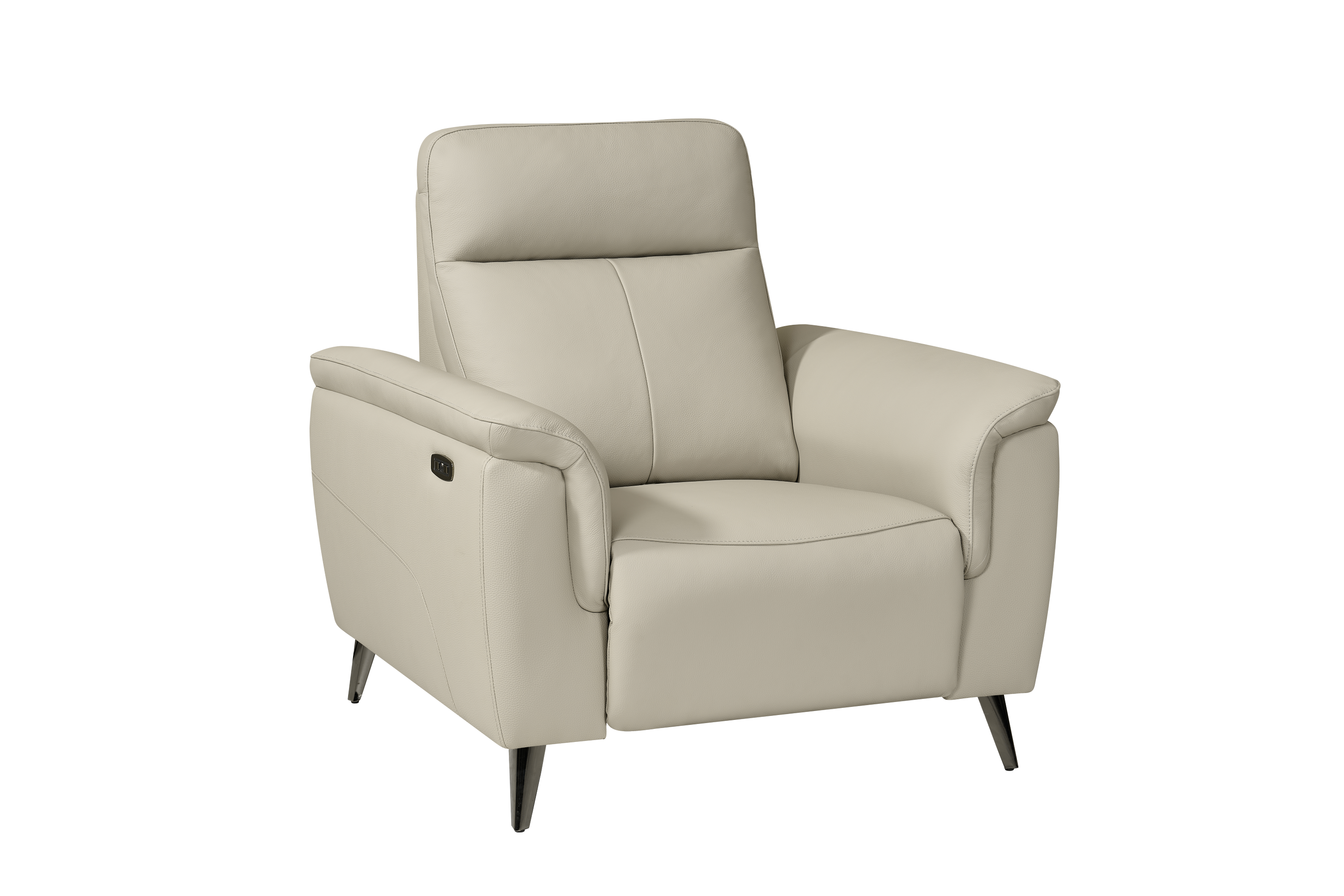Mezanno 1 Seat Light Grey Leather Electric Recliner