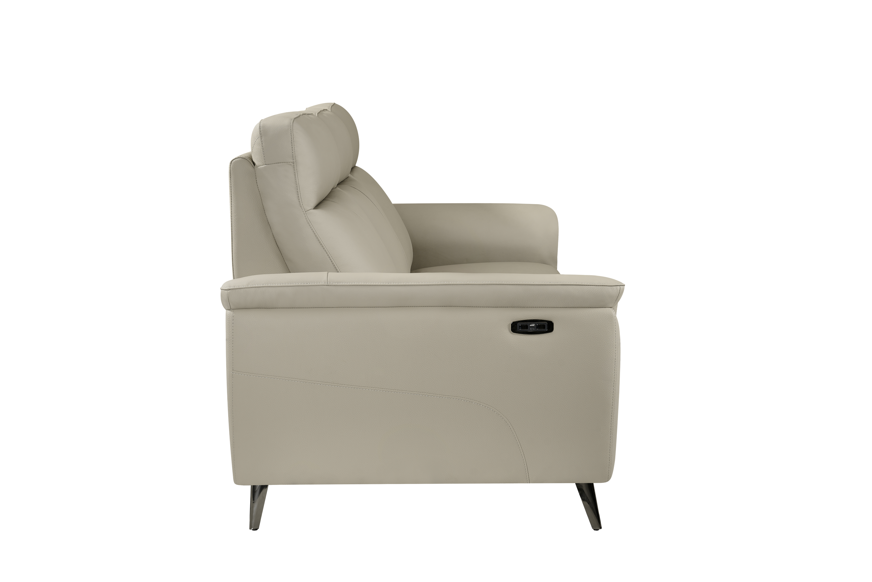 Mezanno 3 Seat Light Grey Leather Electric Recliner