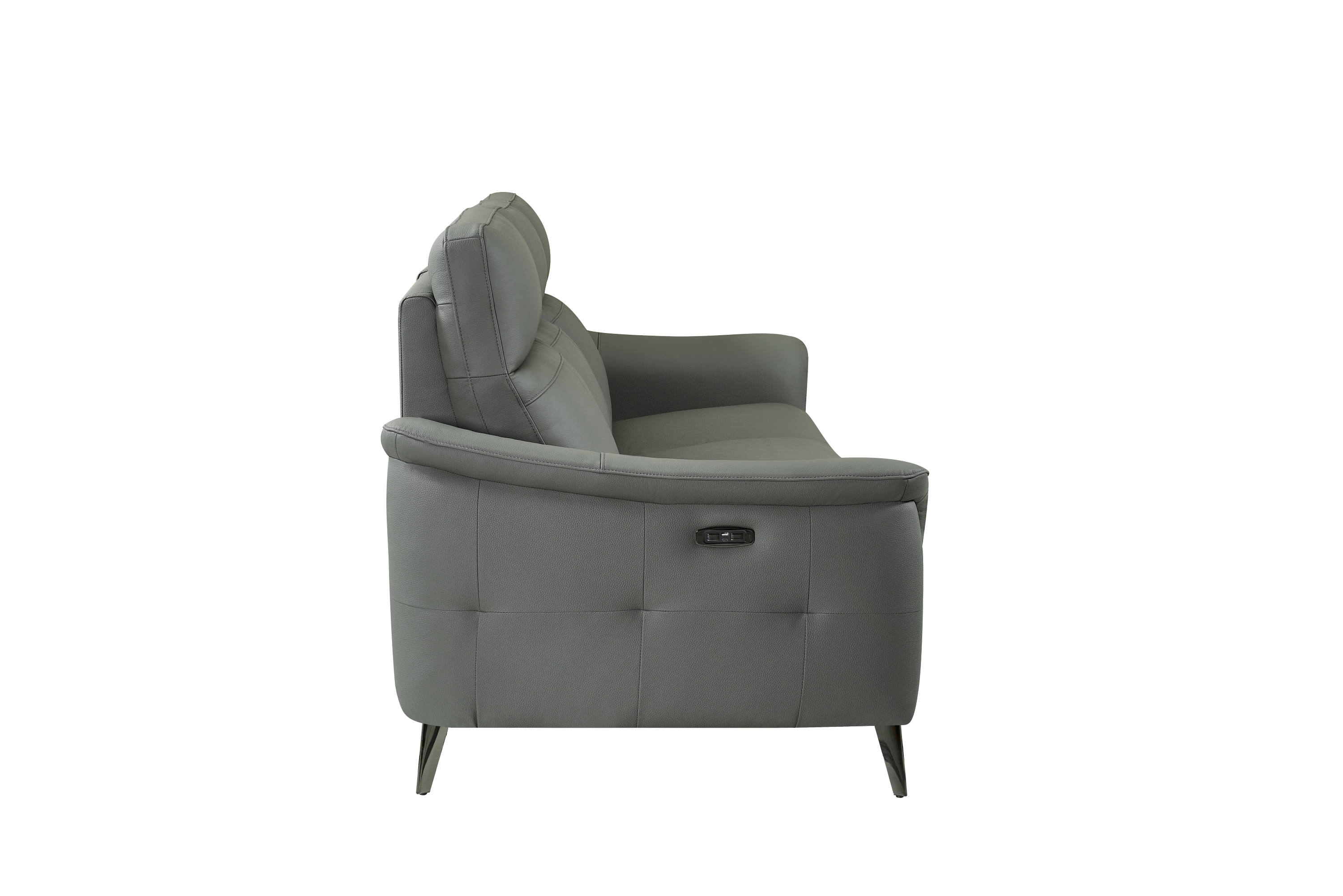 Riccardo 3 Seat Dark Grey Leather Electric Recliner