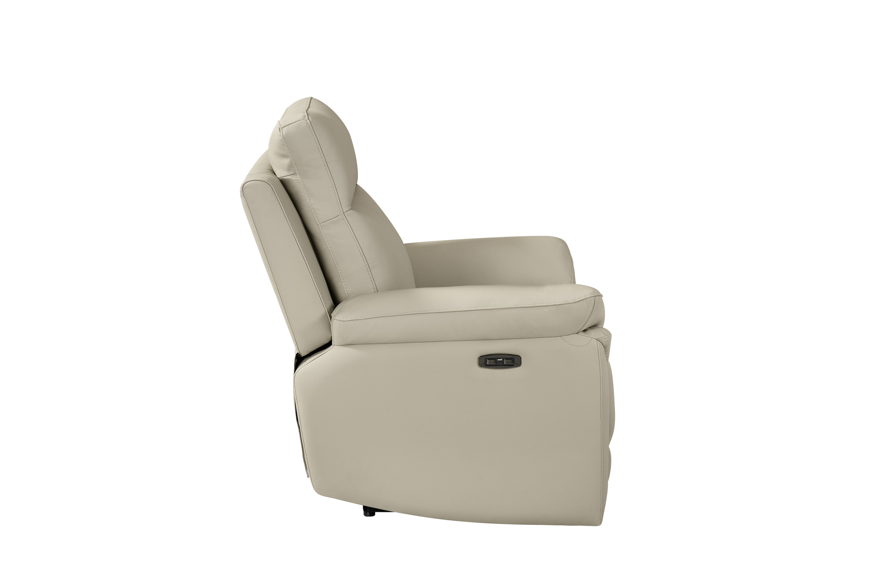 Jesse 1 Seat Light Grey Leather Electric Recliner