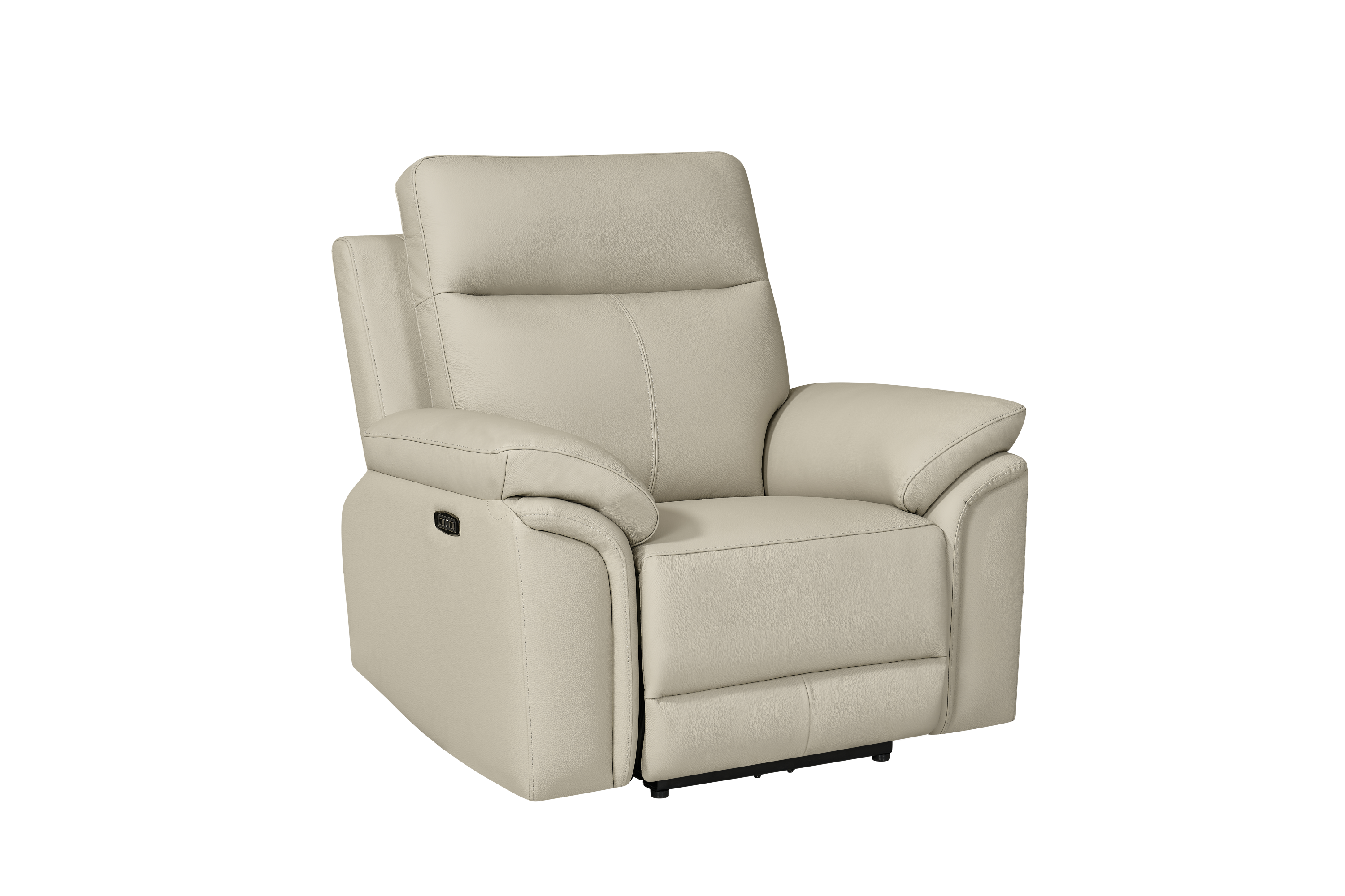 Jesse 1 Seat Light Grey Leather Electric Recliner