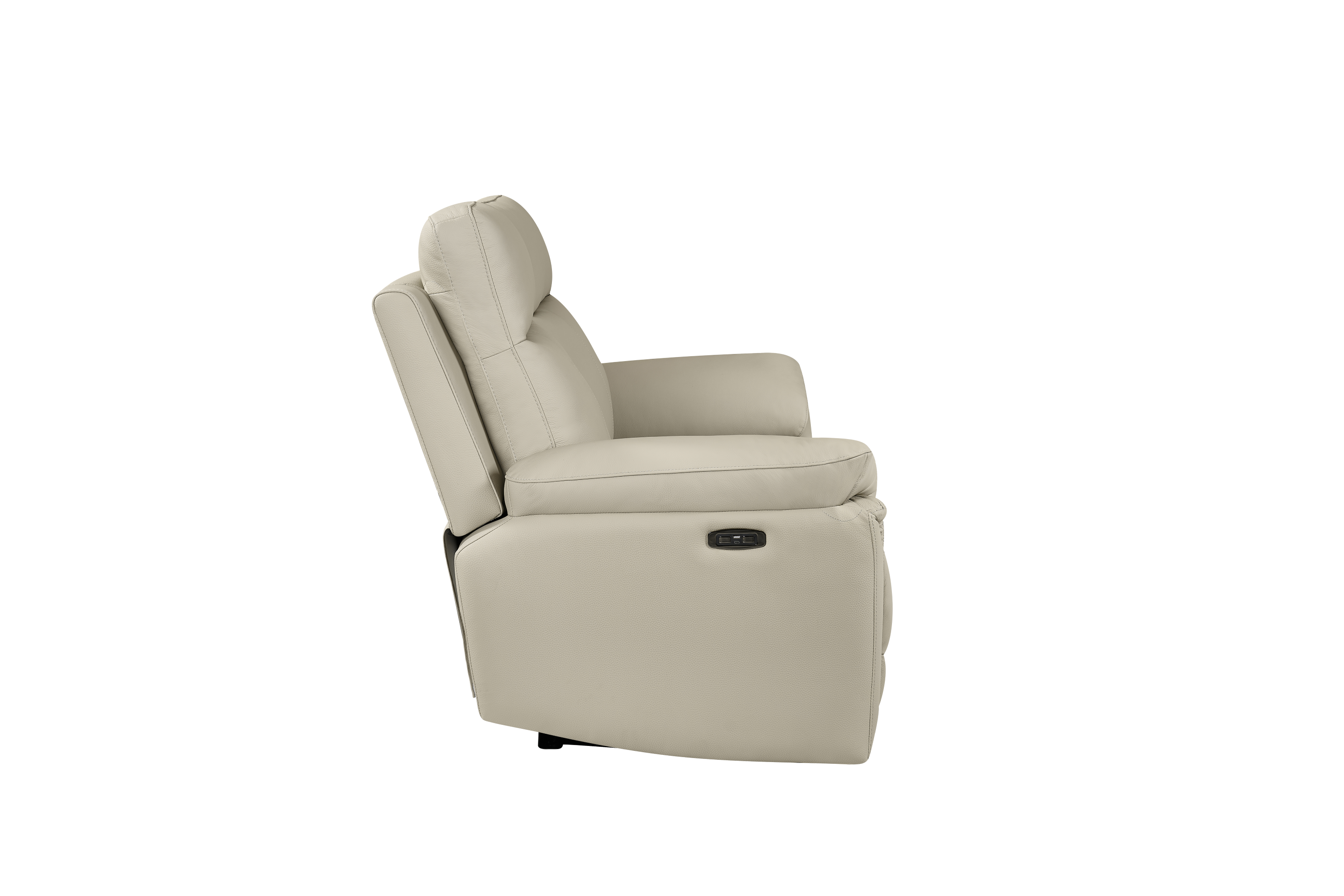 Jesse 2 Seat Light Grey Leather Electric Recliner
