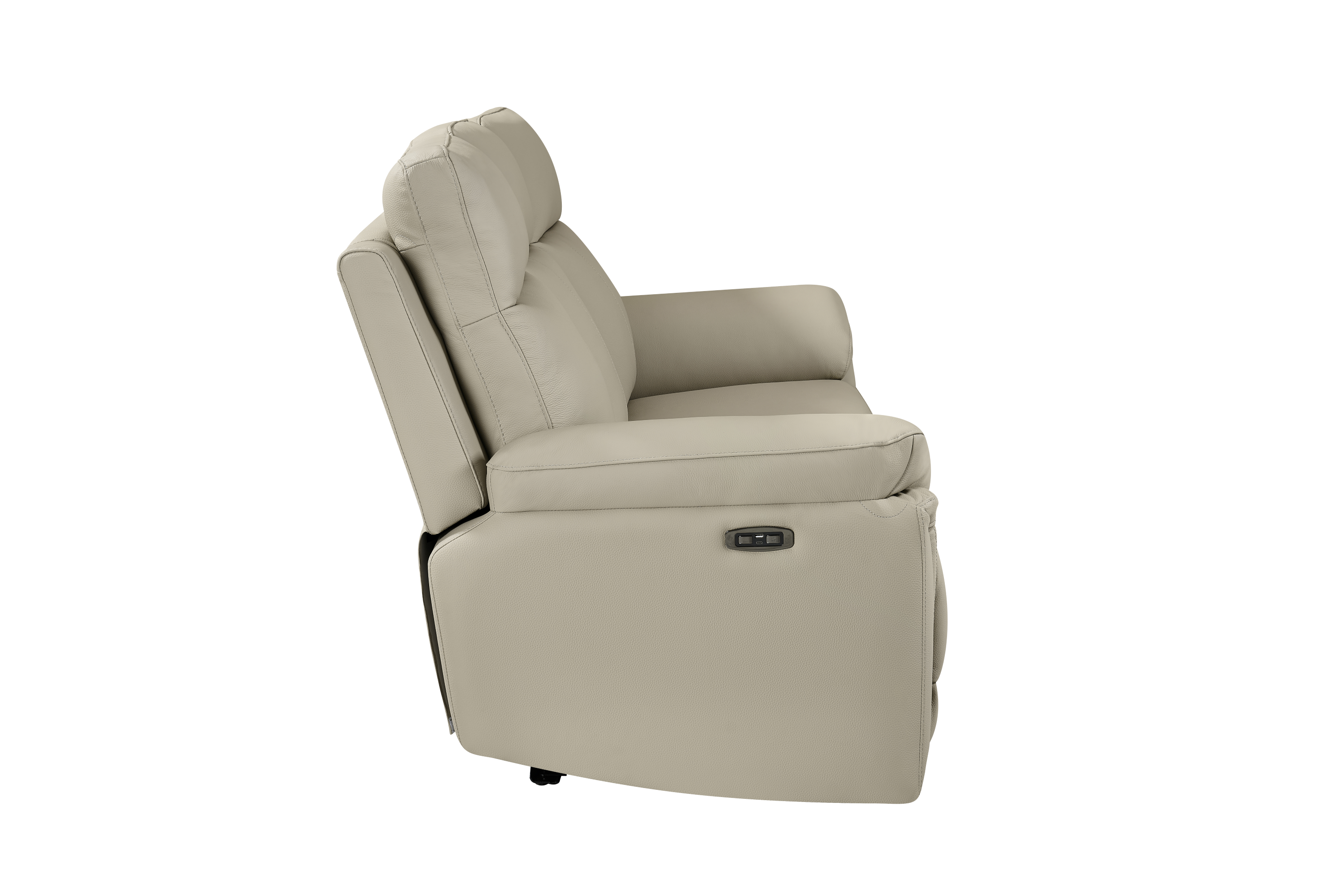 Jesse 3 Seat Light Grey Leather Electric Recliner