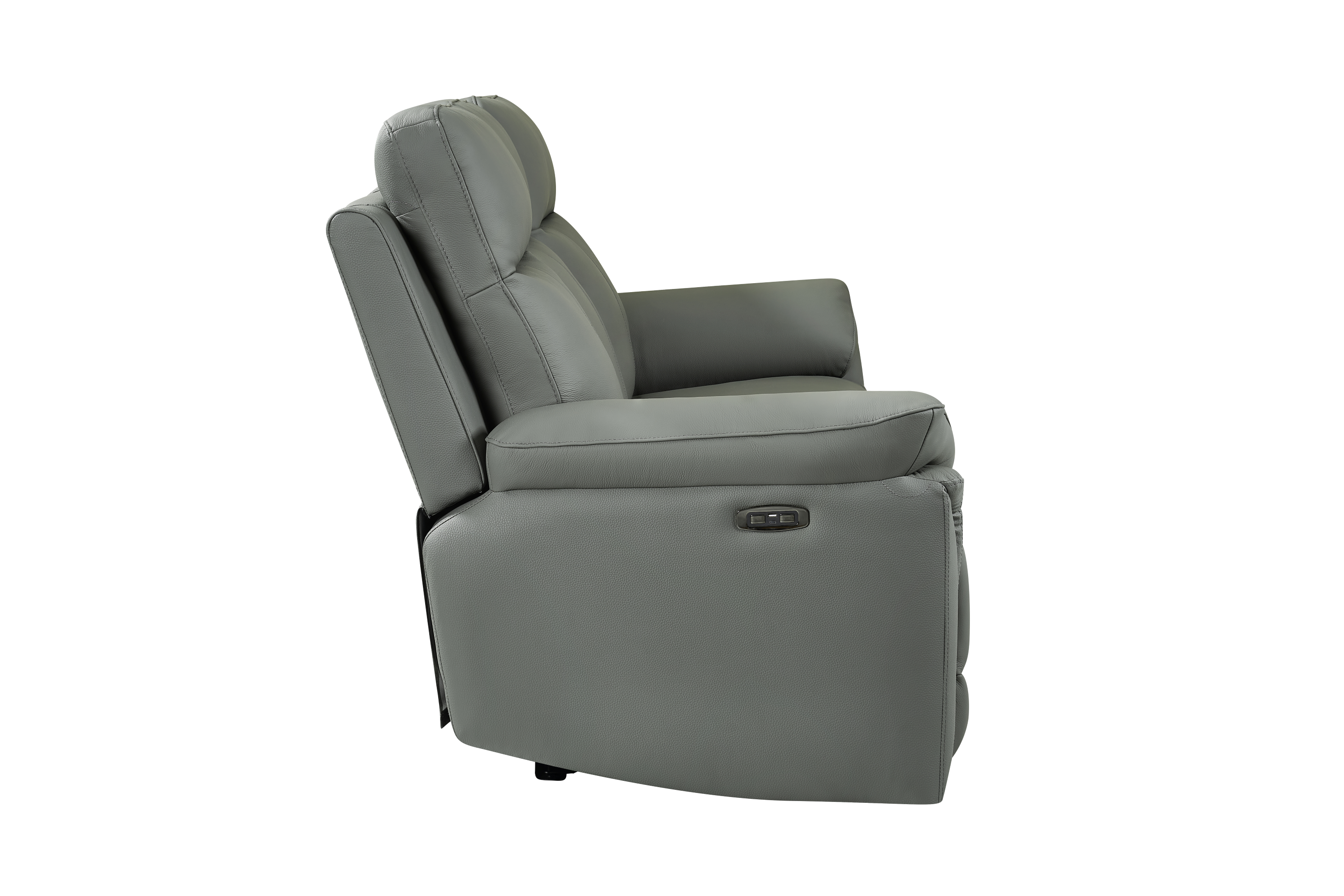 Jesse 3 Seat Dark Grey Leather Electric Recliner