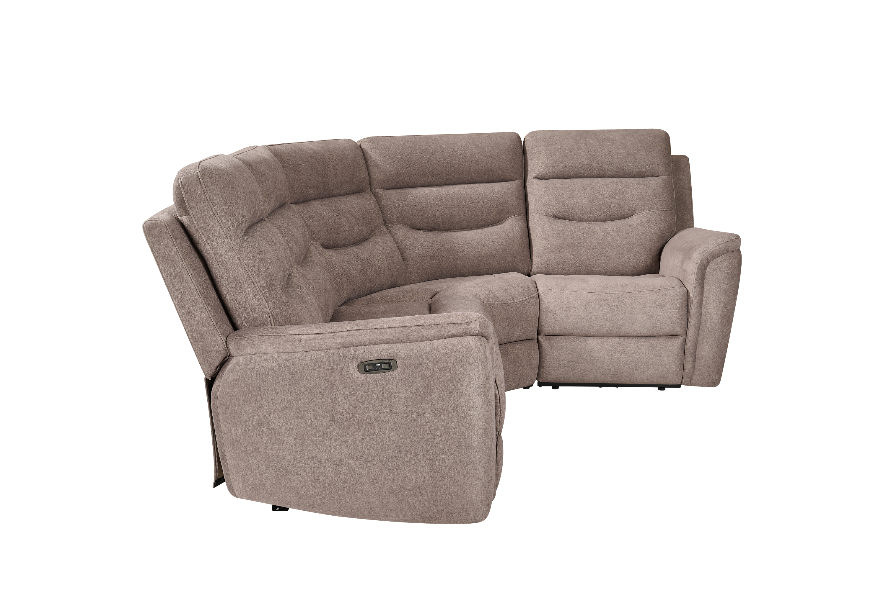 Capello 4pc Corner Mink Fabric Electric Recliner