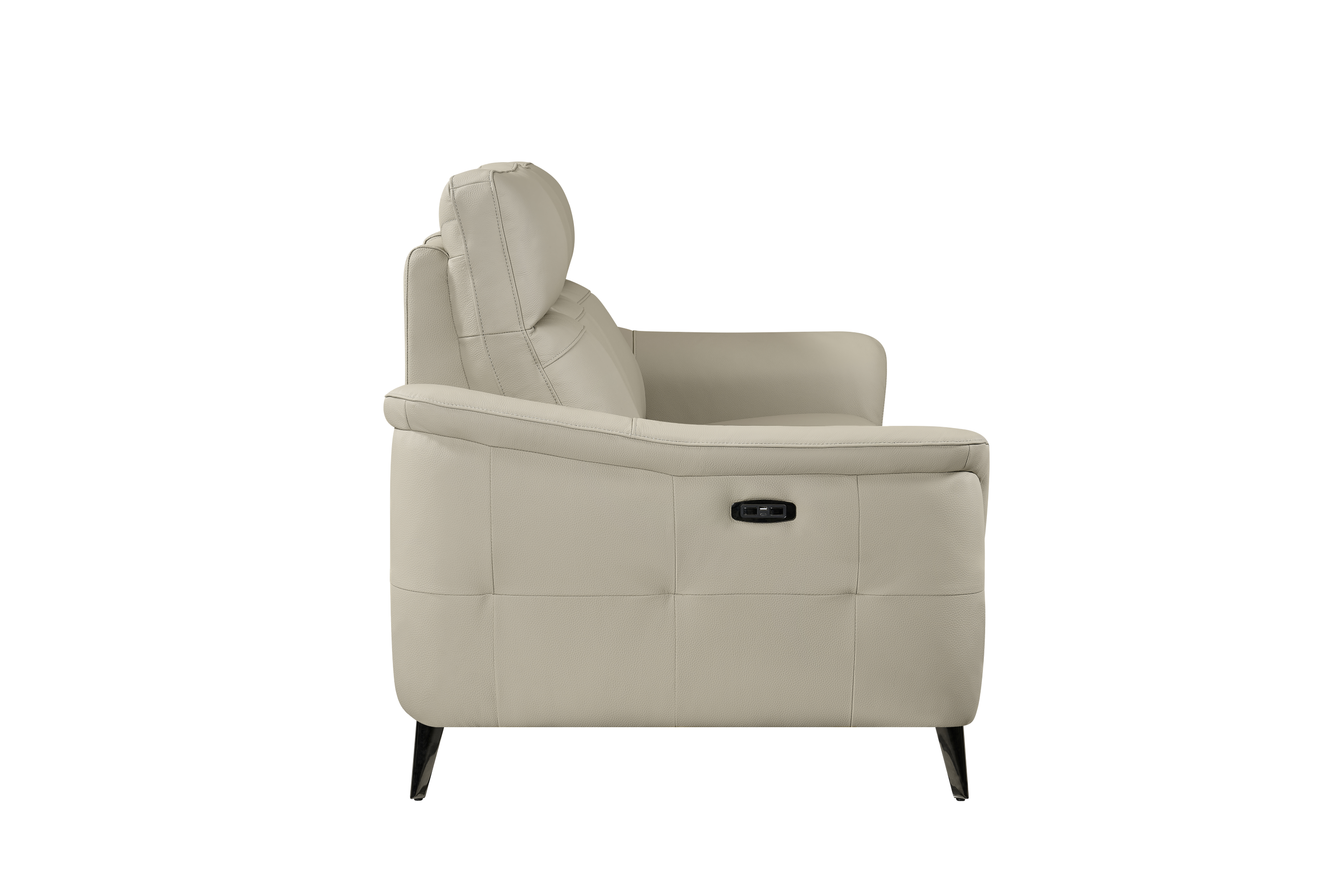 Riccardo 3 Seat Light Grey Leather Electric Recliner