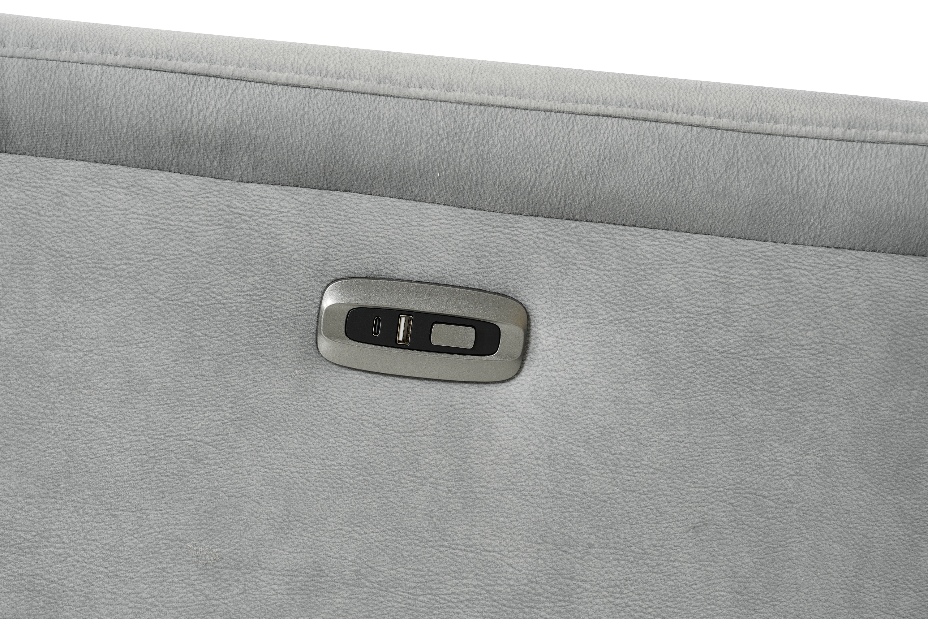 Capello 1 Seat Silver Grey Fabric Electric Recliner