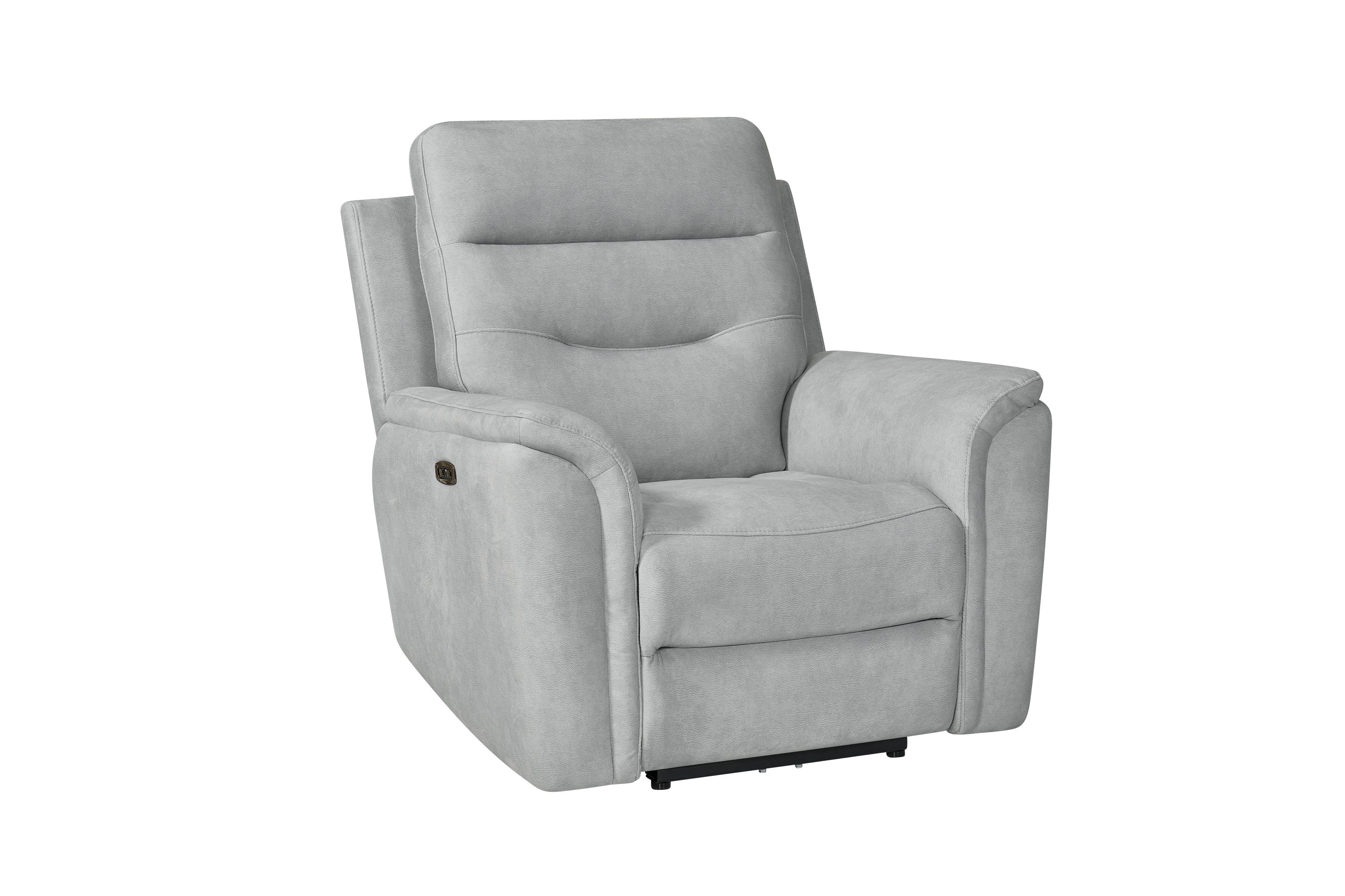 Capello 1 Seat Silver Grey Fabric Electric Recliner