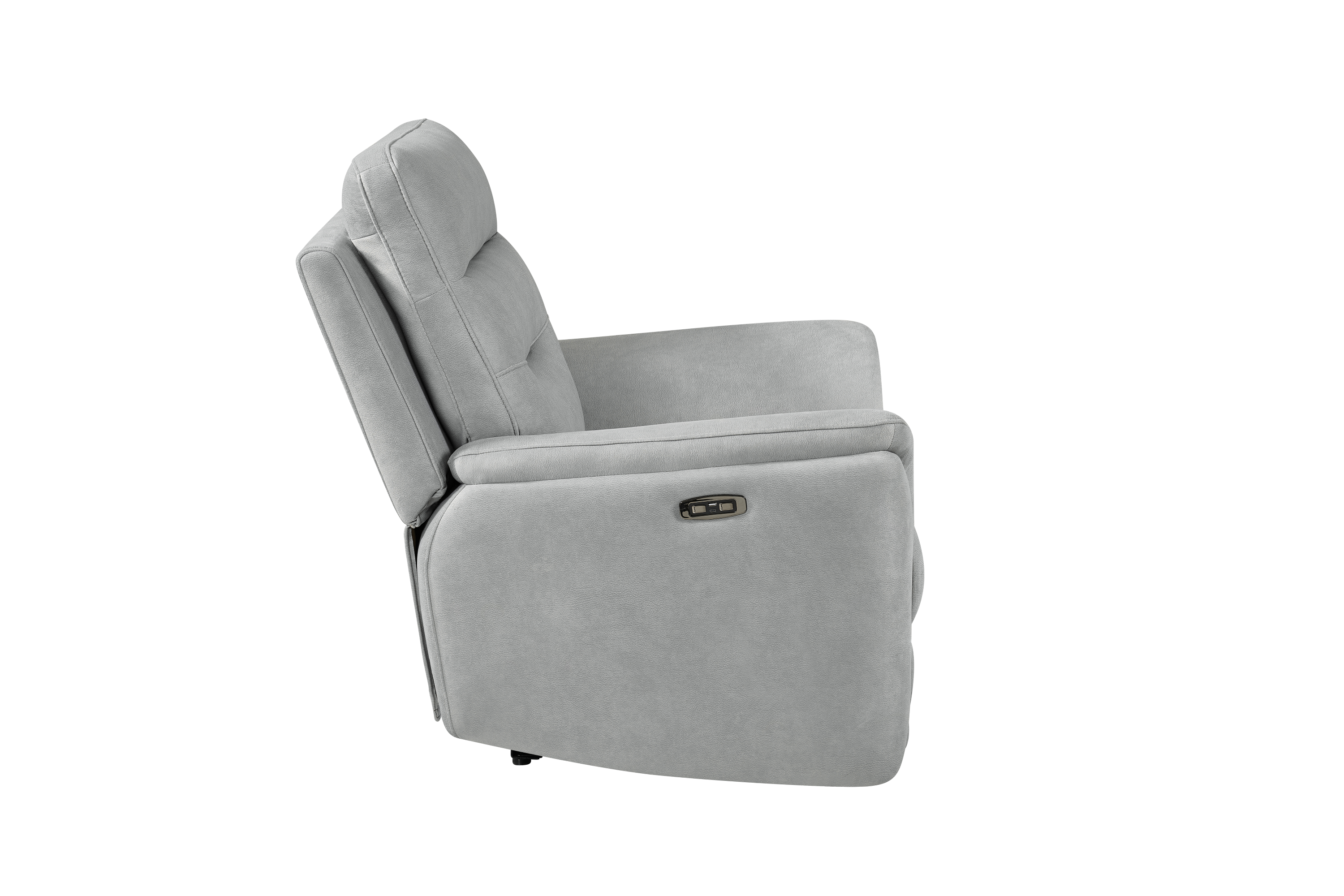 Capello 1 Seat Silver Grey Fabric Electric Recliner