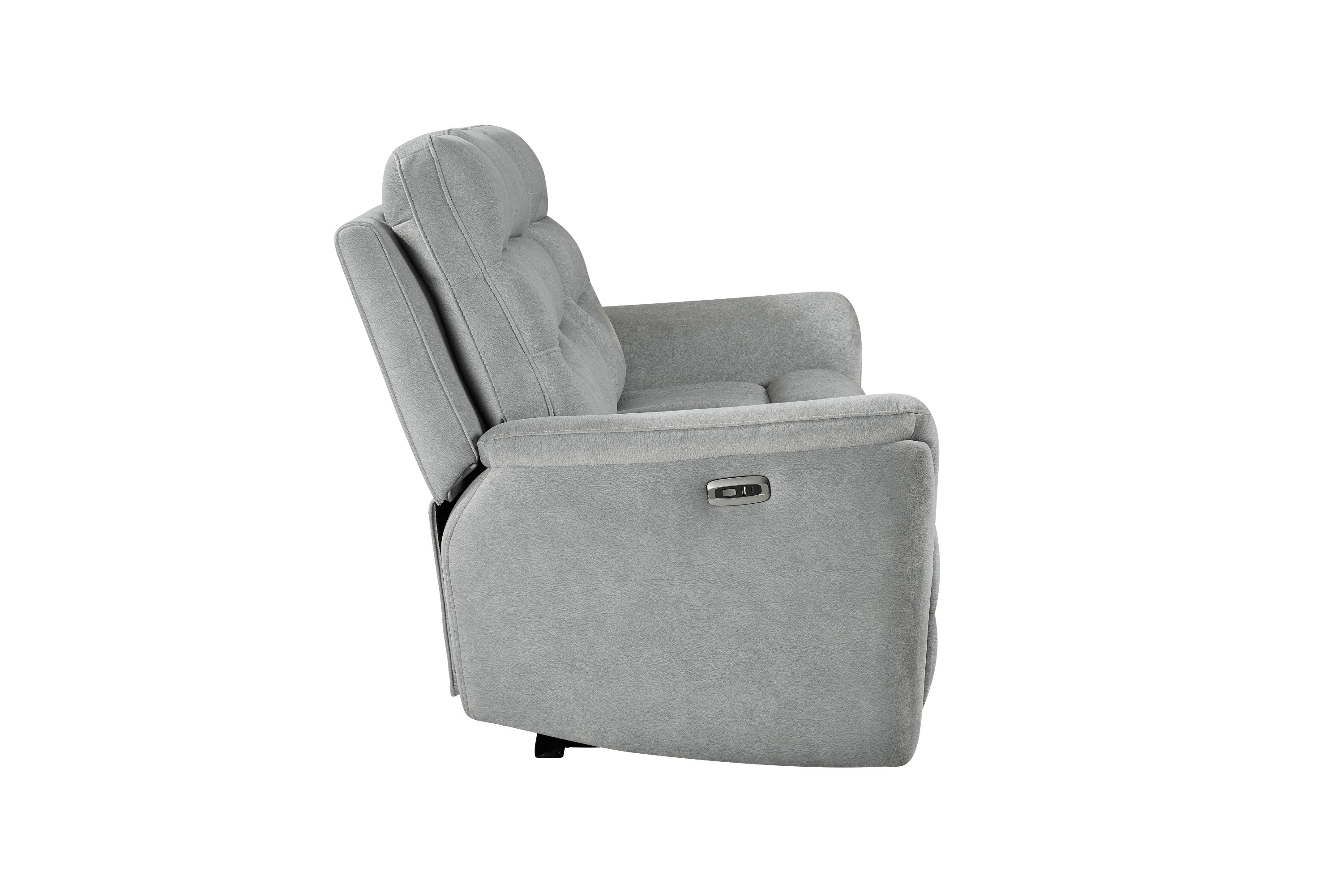 Capello 3 Seat Silver Grey Fabric Electric Recliner